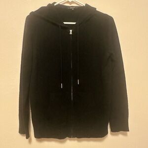 Quince black cashmere hoodie cardigan S